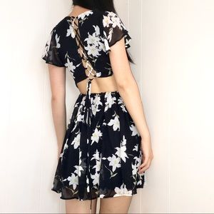 Lulu’s Lace-Up Cutout Back Mini Dress